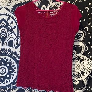 Lace burgundy top